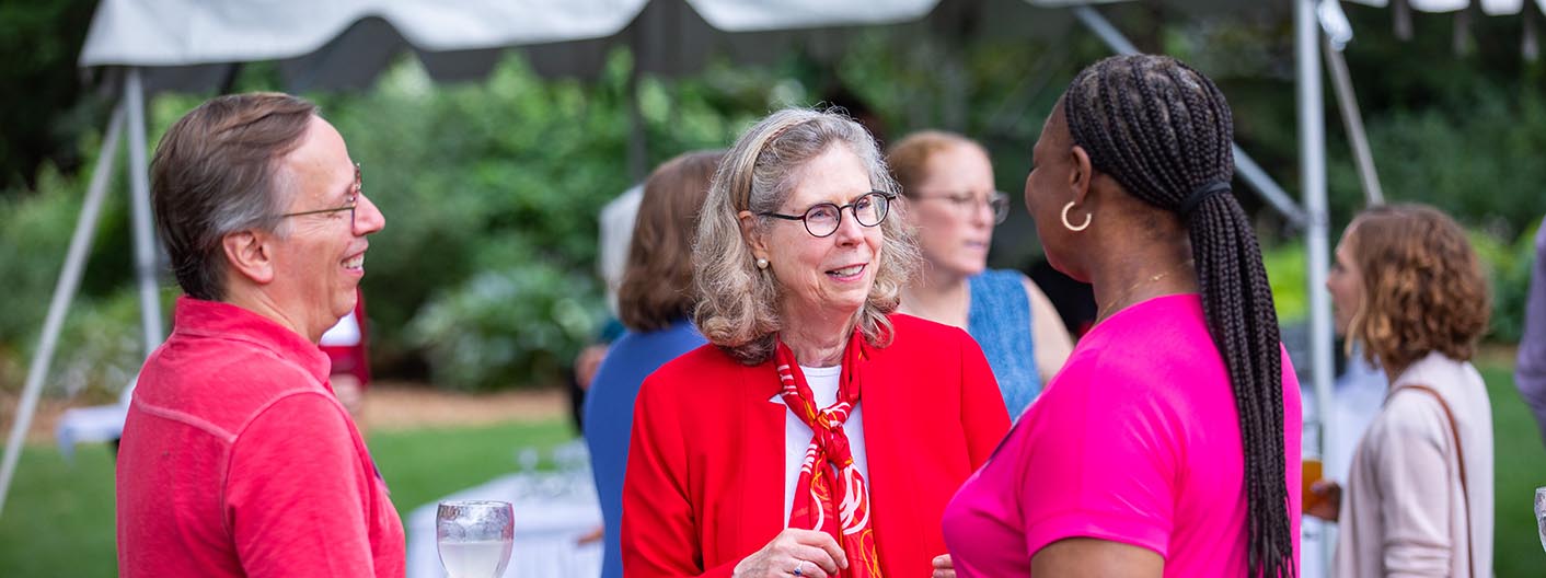 President Wintersteen and Robert Waggoner host a reception on The Knoll lawn.